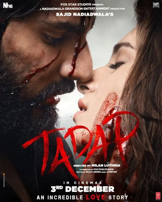 Tadap Movie (2021) Cast & Crew, Release Date, Story, Review, Poster, Trailer, Budget, Collection 
