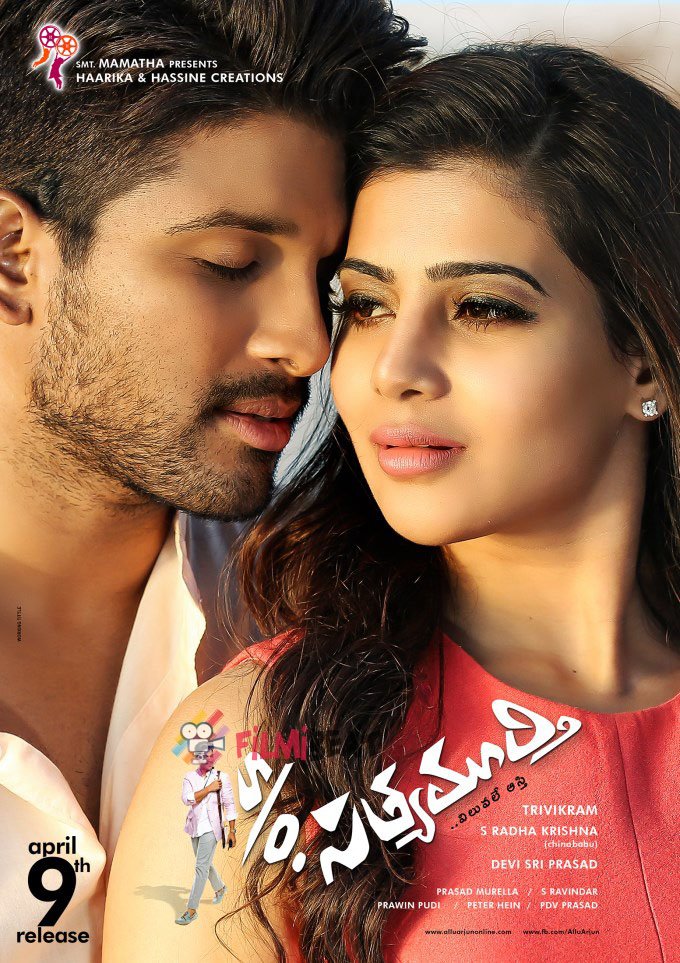 Top 10 Highest Grossing Allu Arjun Movies at Worldwide Box Office 8 S/O Satyamurthy Movie Poster